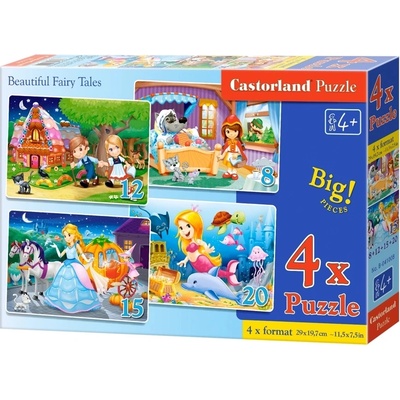 Castorland Пъзел Castorland 4 в 1 - Красиви приказки (B-041008)