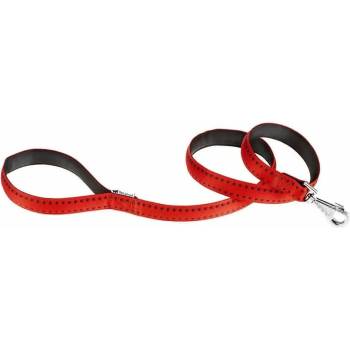 Ferplast Cricket Matic Lead - Двупластов повод за кучета с автоматична карабина, 20 мм/120 см. - червен