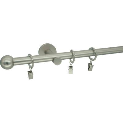 KovovégarnýžeCZ Ballo modern 19 mm Jednořadá prodloužená Kroužky s háčky matný nikl 180 cm