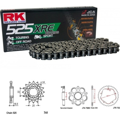 RK Racing Chain Řetězová sada Ducati 1100 Monster / EVO 09-13