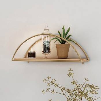 ASIR GROUP Етажерка 45x18 см дъб/златист (AS1893)