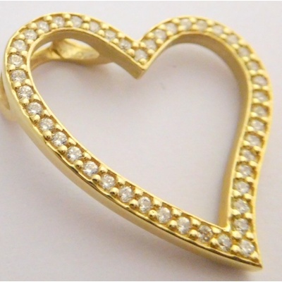Klenoty Budín Obrovské zlaté srdce poseté mnoha zirkony HK3006