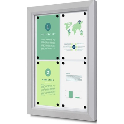 Jansen Display Venkovní uzamykatelná vitrína Slim 4 x A4 530 x 705 mm – Zboží Živě