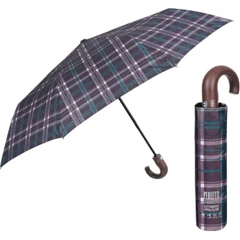 Мъжки автоматичен Open-Close чадър Perletti Technology 21763, Каре /Зелени линии