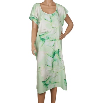 Image 1 of Плажна туника в зелено с мраморен ефект