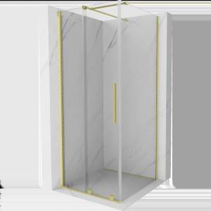 Mexen Velar плъзгаща се душ кабина 120 x 120 см, прозрачна, златна четка - 871-120-120-01-55 (871-120-120-01-55)