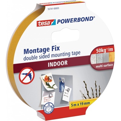 Tesa Powerbond Obojstranná lepiaca páska Indoor 5 m × 19 mm 55741-00003-03
