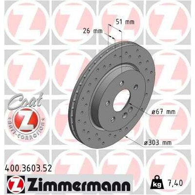 Brzdový kotúč ZIMMERMANN 400.3603.52 (400360352)