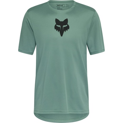 FOX Racing Мъжка фланелка с къс ръкав за колоездене FOX Racing Ranger S/S Jersey Fox Head Cycling jersey - Pine - размер M (056-3672-0812)