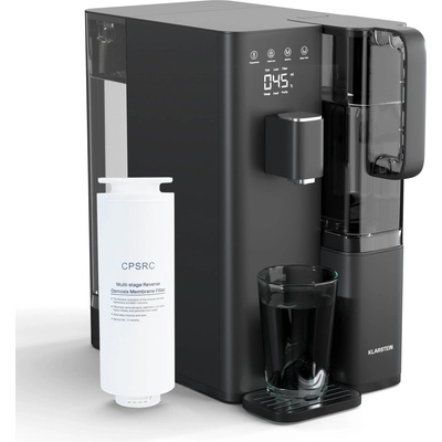 Klarstein Филтър за вода VitalPour, 5-степенен филтър, обратна осмоза, резервоар от 5 л, сензорен, мобилен, 3 секунди (WFT1-VitalPourBlack) (WFT1-VitalPourBlack)
