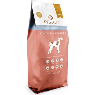 Perro Bezobilné Hovězí s jehněčím Střední a Velká plemena 1 kg