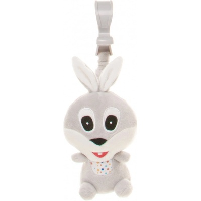 4Baby závesná plyšová hračka s pískatkom Rabbit sivá