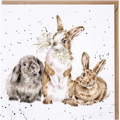 Přání "All Ears", 15x15cm - Králíci