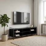 vidaXL ТВ шкаф 140 x 39, 5 x 50 см Черен дъб Инженерна дървесина (8013770)