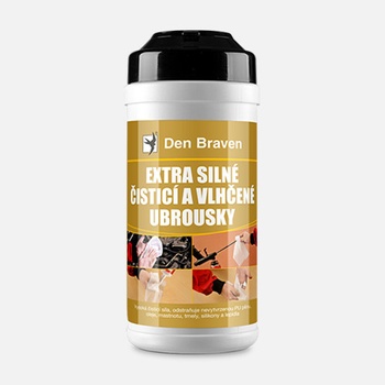 DEN BRAVEN Extra silné čistící a vlhčené ubrousky 80 útržků 20 X 30 cm