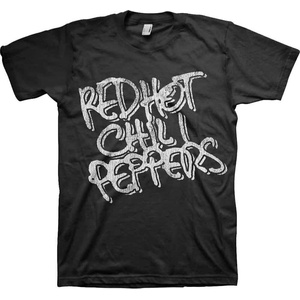 Red Hot Chili Peppers Black & White Logo Тениска с къс ръкав Black L (RHCPTS09MB03)