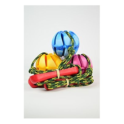 Sum-Plast Míč aport. Spirál. na šňůrce Vanil. 7 cm