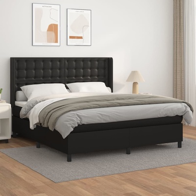 vidaXL 11461.3132513 Boxspring postel s matrací černá umělá kůže