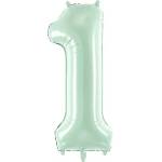 Party Deco Фолиев Балон Цифра, Светло Зелено - 72 см - 1 (fb230g-1-012)