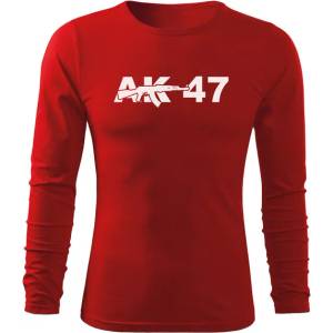 DRAGOWA fit-t Тениска с дълъг ръкав ak47, червена, 160 г/м2 (5589)