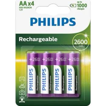 Philips Rechargeable презареждаща батерия HR6 AA, 2600 mAh, 4-blister (R6B4B260/10)