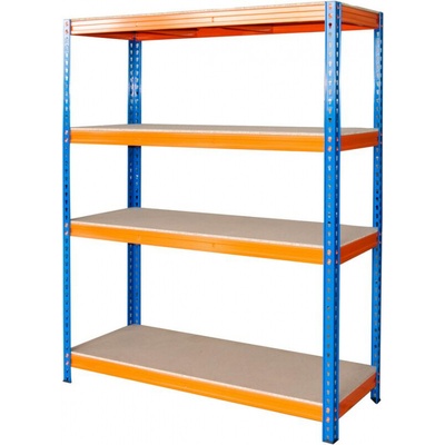 Kovový regál RAT60 HD 180x180x60 cm, 2400 kg, modrý