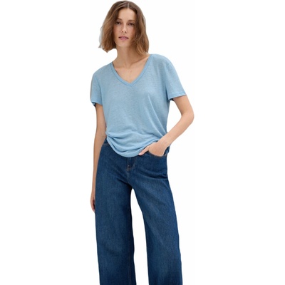 GAP Dámske tričko LINEN BLEND svetlomodrá