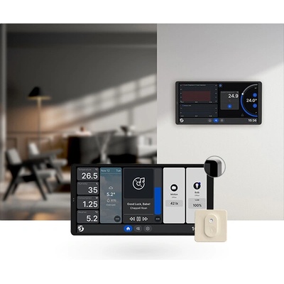Shelly Wall Display X2 + BLU H&T Slonovina dotykový nástenný panel s relé (WiFi, Bluetooth), Streborný SHELLY-WD-X2-WHITE-1775