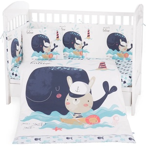 KikkaBoo Бебешки спален комплект 6 части Kikkaboo - 70 x 140 cm, Happy Sailor (41101060057)