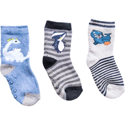 Dětské zimní protiskluzové ponožky zvířátka 3 páry – Zboží Dáma