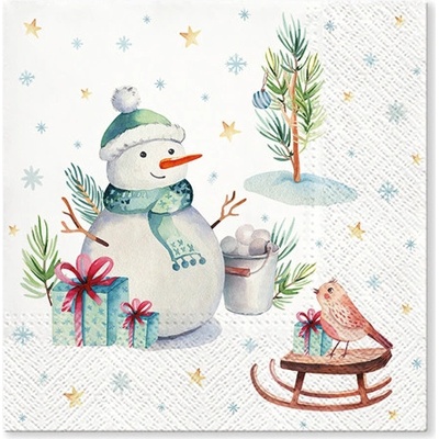 TaT servítky Lovely Snowmann 33x33cm