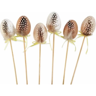 Lepaso Vajíčka zápich pvc 6ks/30cm mix bílá/natural