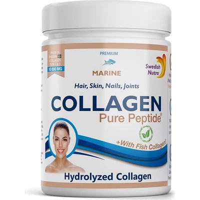 Swedish Nutra Collagen 10 000 Pure Peptide Hydrolyzovaný rybí kolagén prášok 300 g