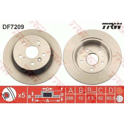 Brzdový kotúč (cena za 1ks) TRW DF7209