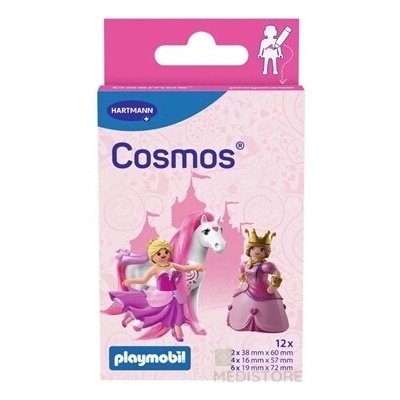 Cosmos Playmobil Princess vodeodolná detská náplasť na rany, 3 veľkosti + maľovanka, 1x12 ks Paul Hartmann AG