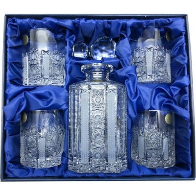 Bohemia Crystal Whisky set karafa + 4 sklenice na whisky brus Iris 330 ml