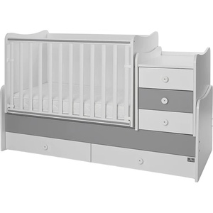 Lorelli Легло Lorelli - Maxi Plus, 3Box, 70 х 160 cm, бяло/stone grey (10150580041P) - baby