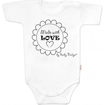 Body krátky rukáv Baby Nellys Made with love biele