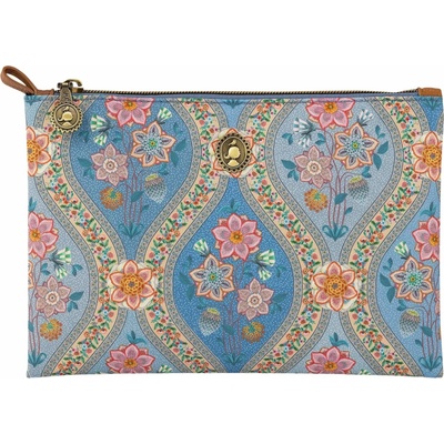 Pip Studio plochá kozmetická taštička Charly Ornamento modrá