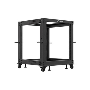 Lanberg отворена стойка 19"" 12U 600x600-1100 регулируема черна (or01-6112-b)