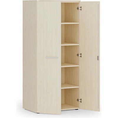 Primo Wood Kancelářská policová skříň s dveřmi, 800 x 500 x 1781 mm, bříza – Zboží Mobilmania