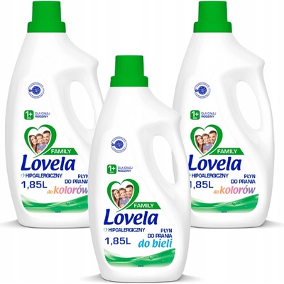 Lovela Family tekutý prací prostředek na barevné prádlo & Bílé Prádlo 3 x 1,85 l