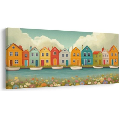 Obraz veselá malebná ulička - 60x30