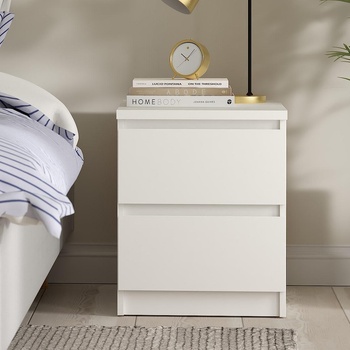 Нощно шкафче Naia с 2 чекмедже Бял