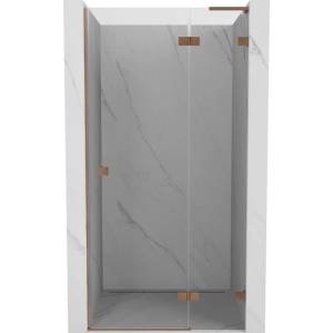 Mexen Lunar L десен панти за душ 75 см, прозрачно, четкана мед - 834L-075-000-65-00-P (834L-075-000-65-00-P)