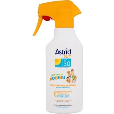 Astrid Sun Family Milk Spray SPF30 водоустойчив слънцезащитен лосион за цялото семейство 270 ml