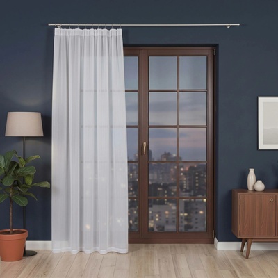 Dekorační dlouhá voálová záclona s řasící páskou LADA TAPE WOAL bílá 140x250 cm (cena za 1 kus) MyBestHome