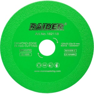 Raider Диск диамантен за рязане на стъкло 125x22, 23x15 мм RD-G01 (162118) - mashini-instrumenti