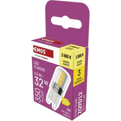 Emos LED žiarovka Classic JC G9 2,5 W 32 W 350 lm teplá biela