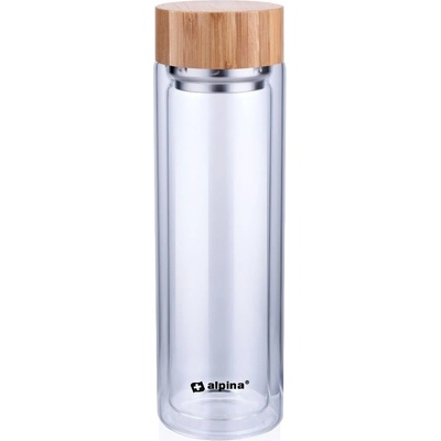 Alpina Skleněná láhev termoska borosilikátové sklo 450 ml